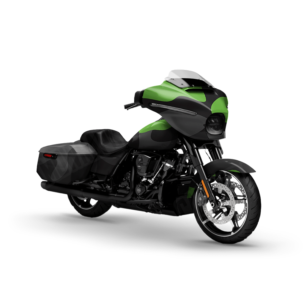 Jumbo Classic Metro Green Motorcycle Camo Vinyl Wrap