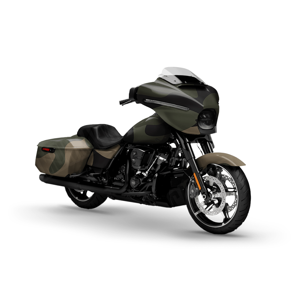 Jumbo Classic Militant Green Motorcycle Camo Vinyl Wrap