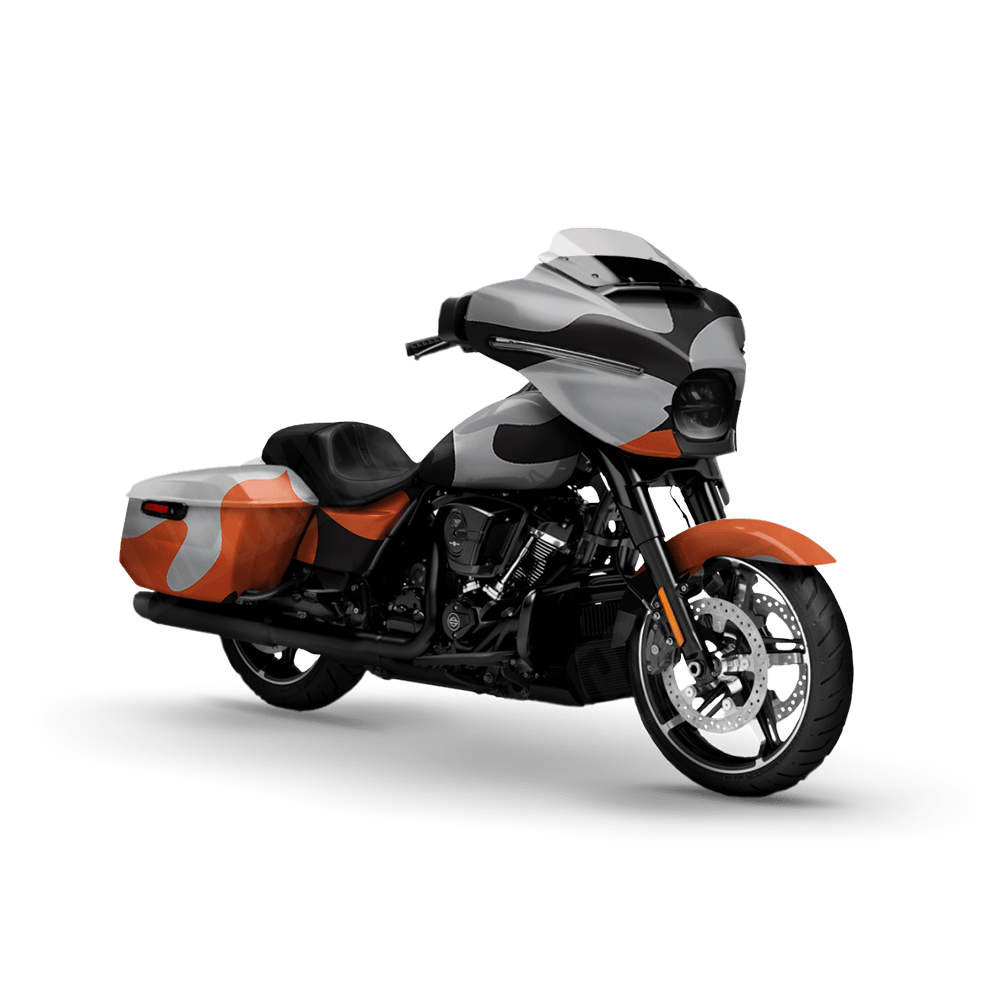 Jumbo Classic Orange Tiger Motorcycle Camo Vinyl Wrap