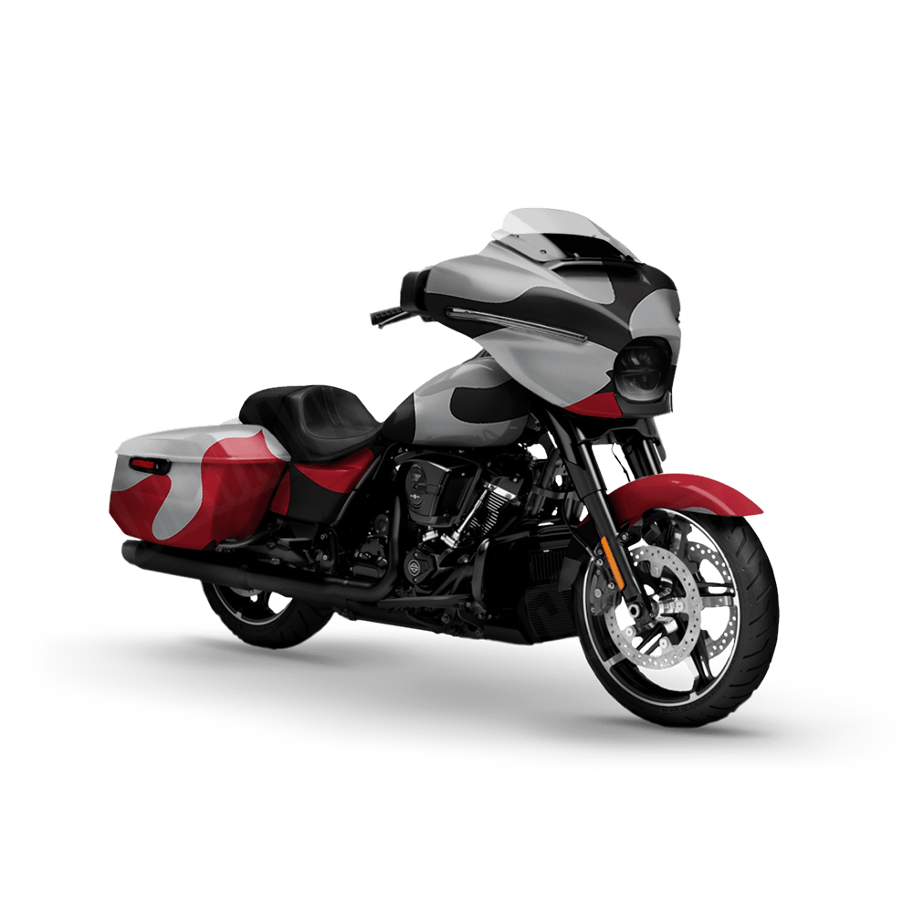 Jumbo Classic Red Tiger Motorcycle Camo Vinyl Wrap