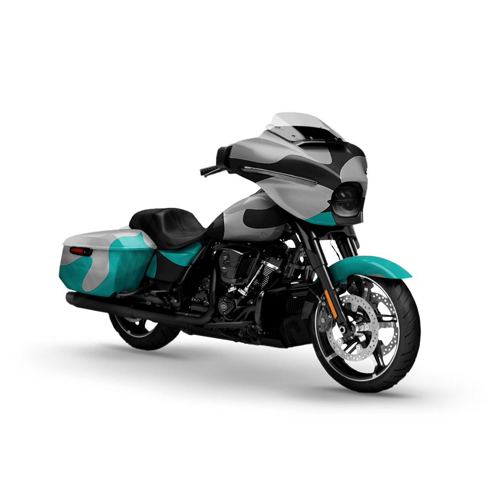 Jumbo Classic Tiffany Blue Tiger Motorcycle Camo Vinyl Wrap