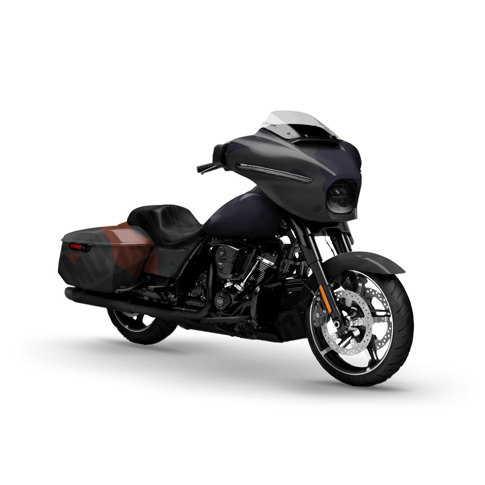 Jumbo Cumulus Blue Copper Motorcycle Camo Vinyl Wrap