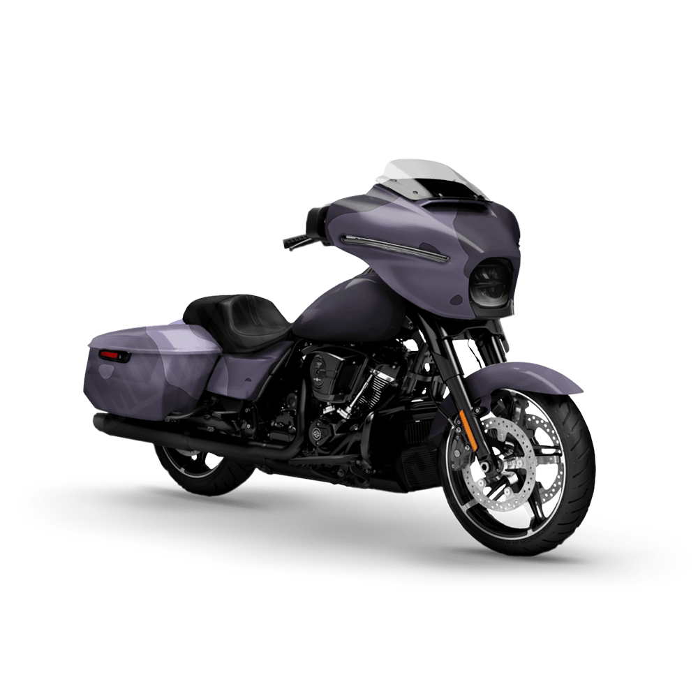 Jumbo Cumulus Lilac Motorcycle Camo Vinyl Wrap