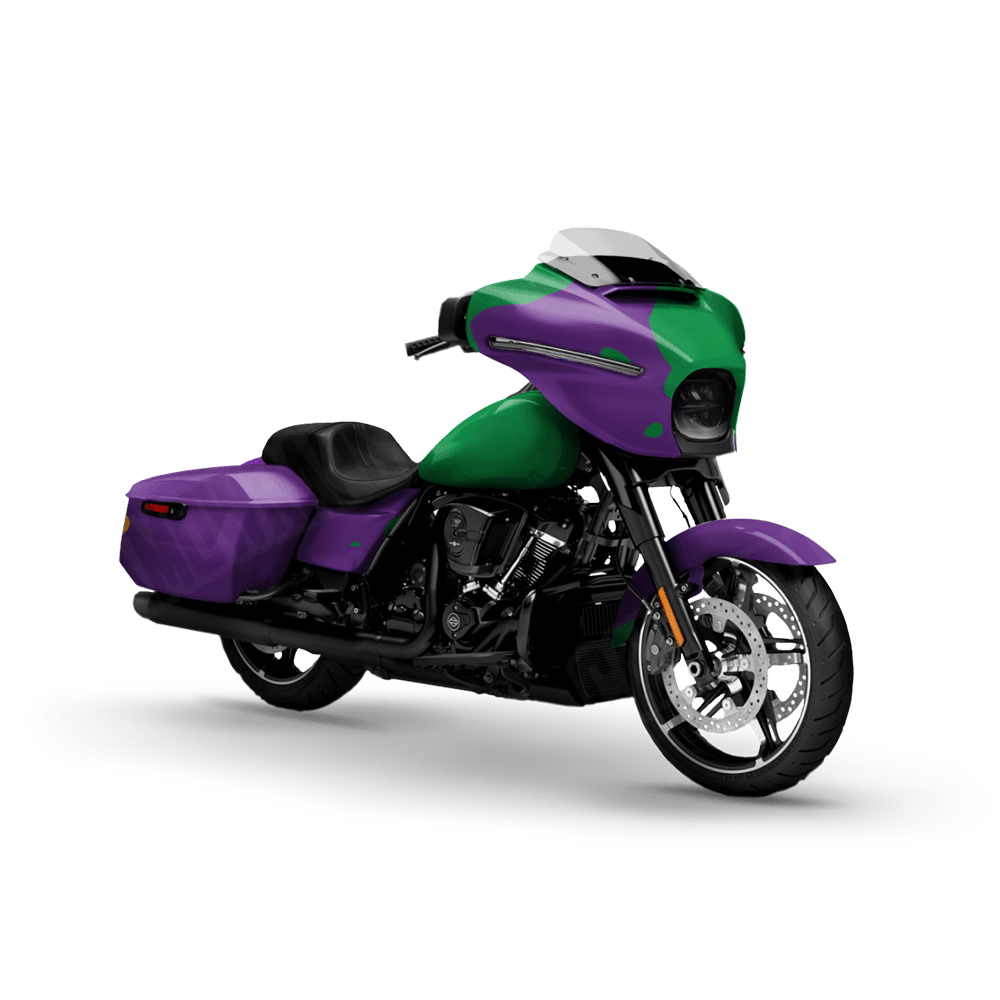 Jumbo Cumulus Mardi Gras Motorcycle Camo Vinyl Wrap