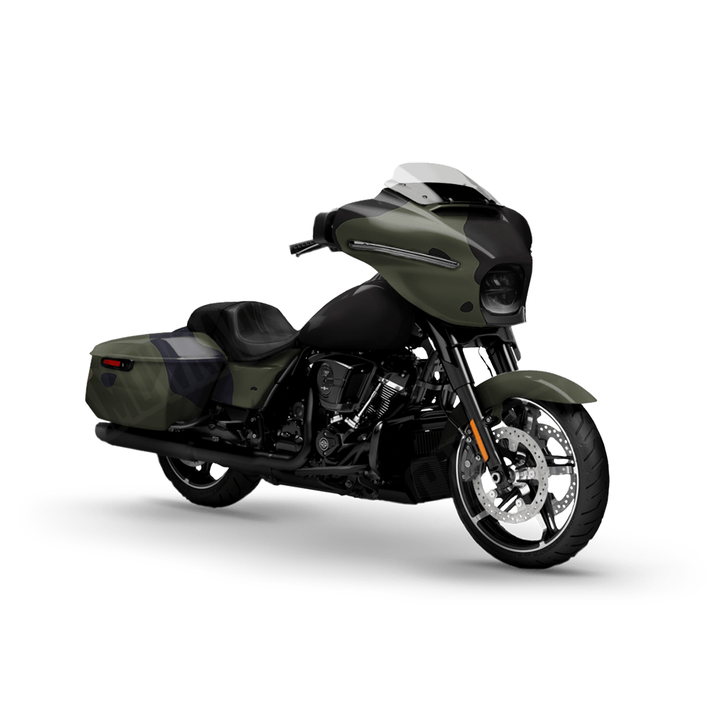 Jumbo Cumulus Militant Blue Motorcycle Camo Vinyl Wrap