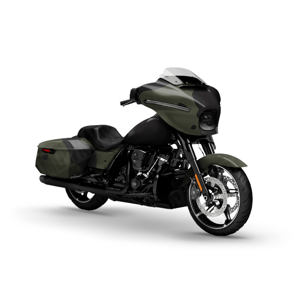 Jumbo Cumulus Militant Charcoal Motorcycle Camo Vinyl Wrap