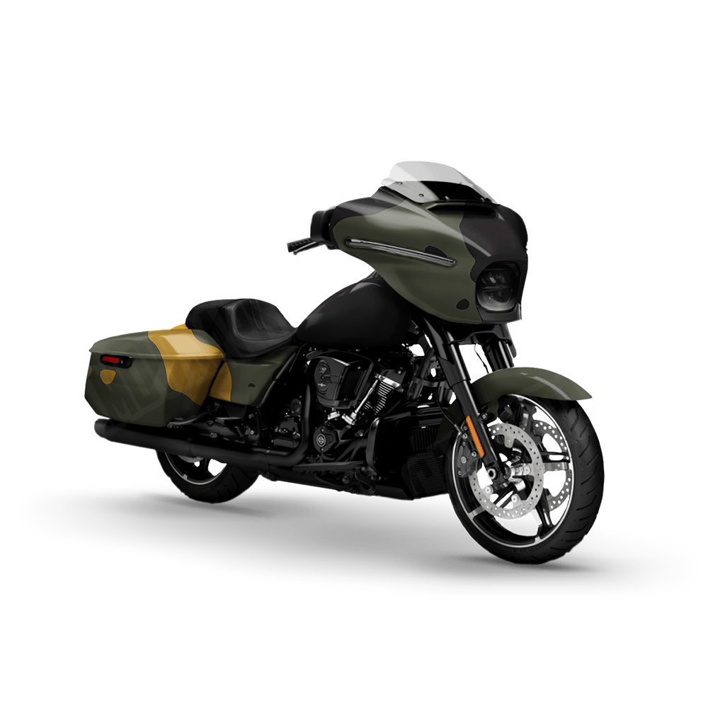 Jumbo Cumulus Militant Yellow Motorcycle Camo Vinyl Wrap