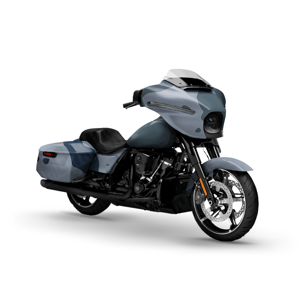 Jumbo Cumulus Navy Motorcycle Camo Vinyl Wrap