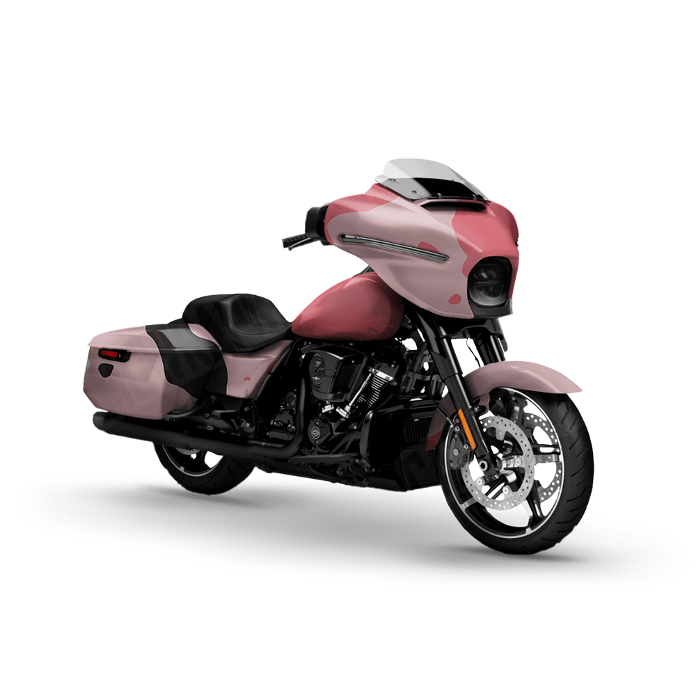 Jumbo Cumulus Pink Motorcycle Camo Vinyl Wrap