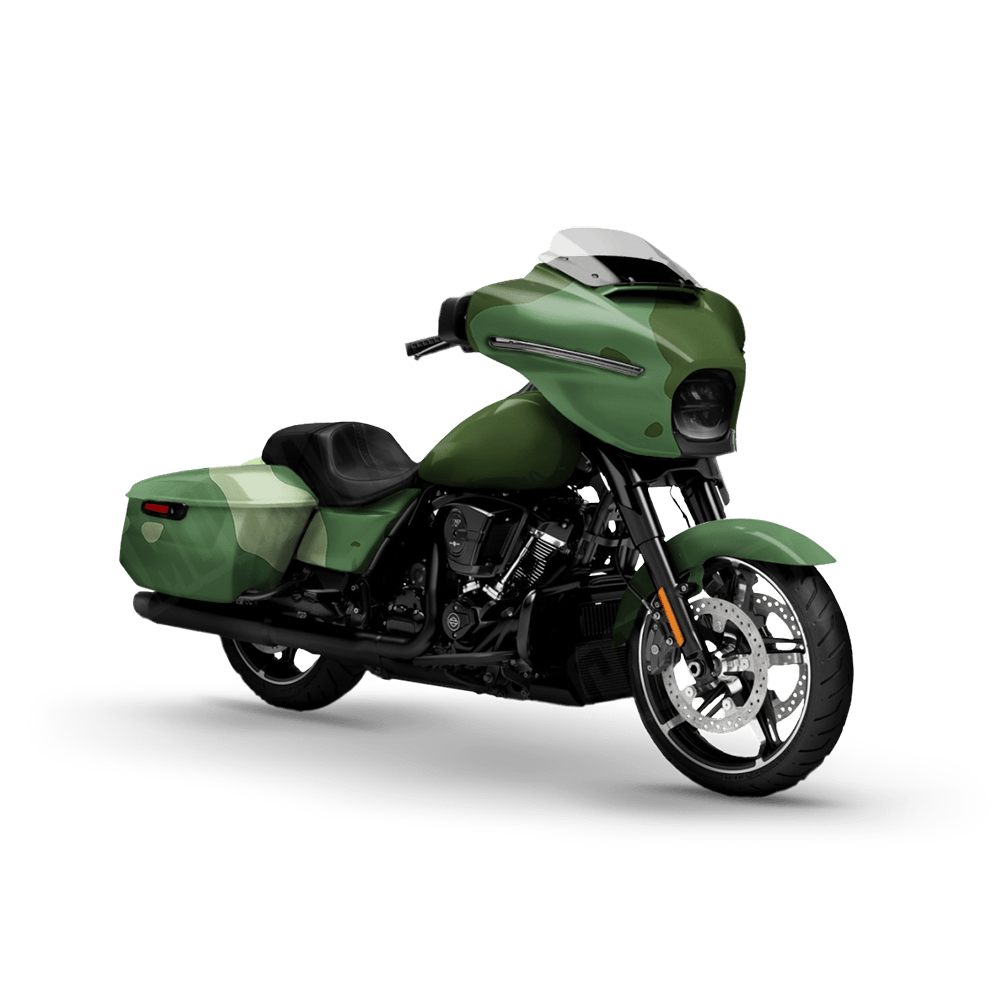 Jumbo Cumulus Pistachio Motorcycle Camo Vinyl Wrap