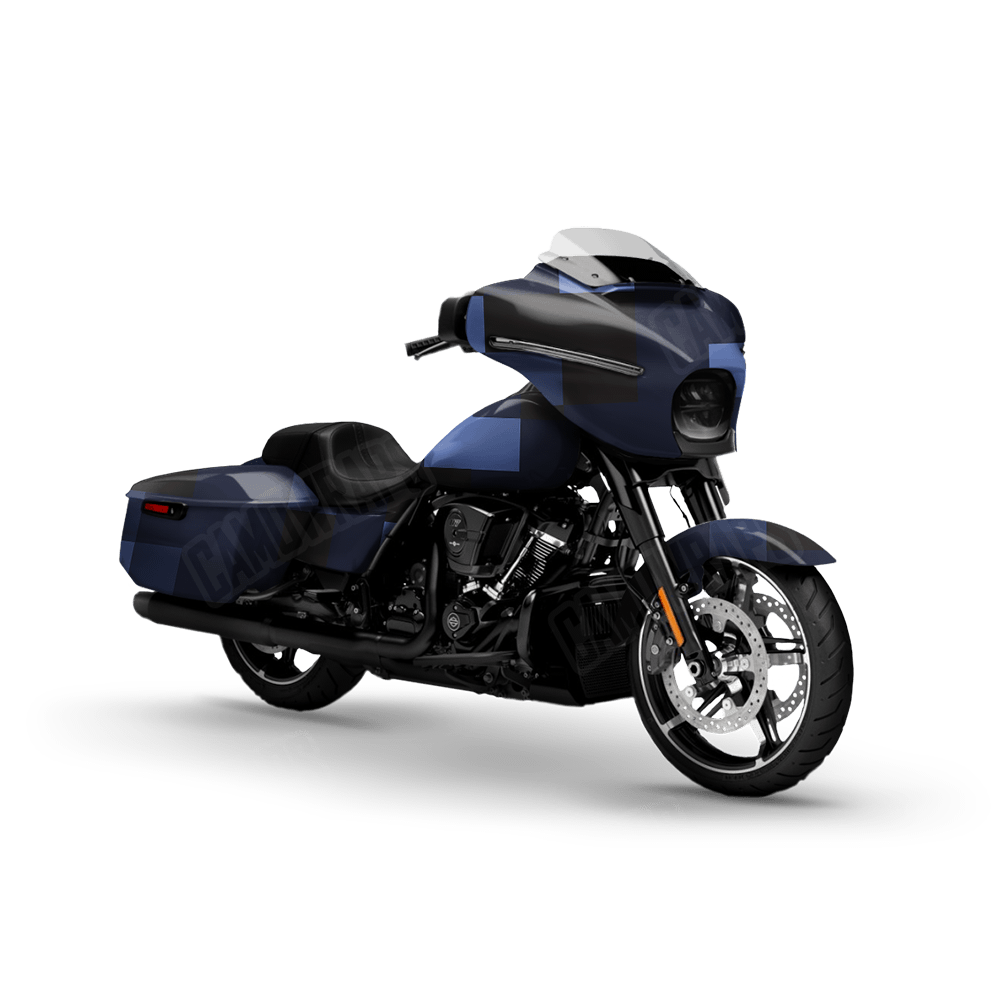 Pixel Blue Midnight Motorcycle Wraps