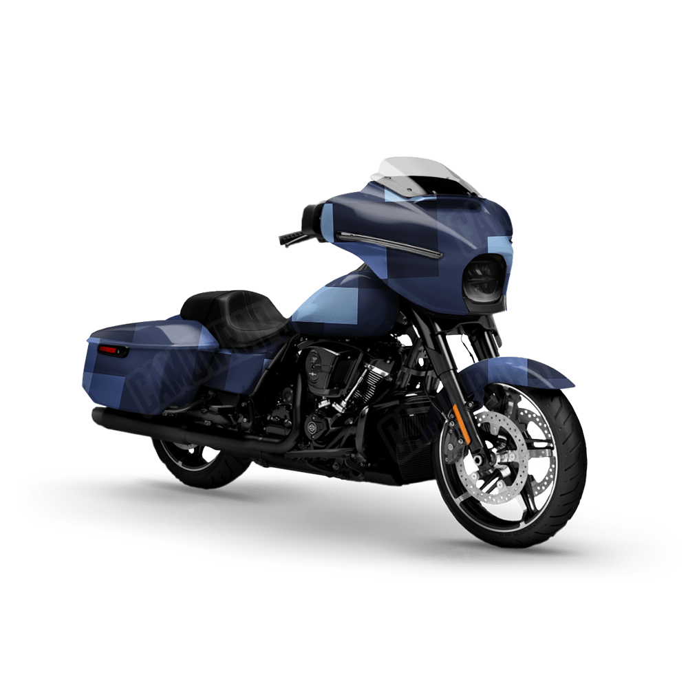 Pixel Blue Urban Night Motorcycle Wraps