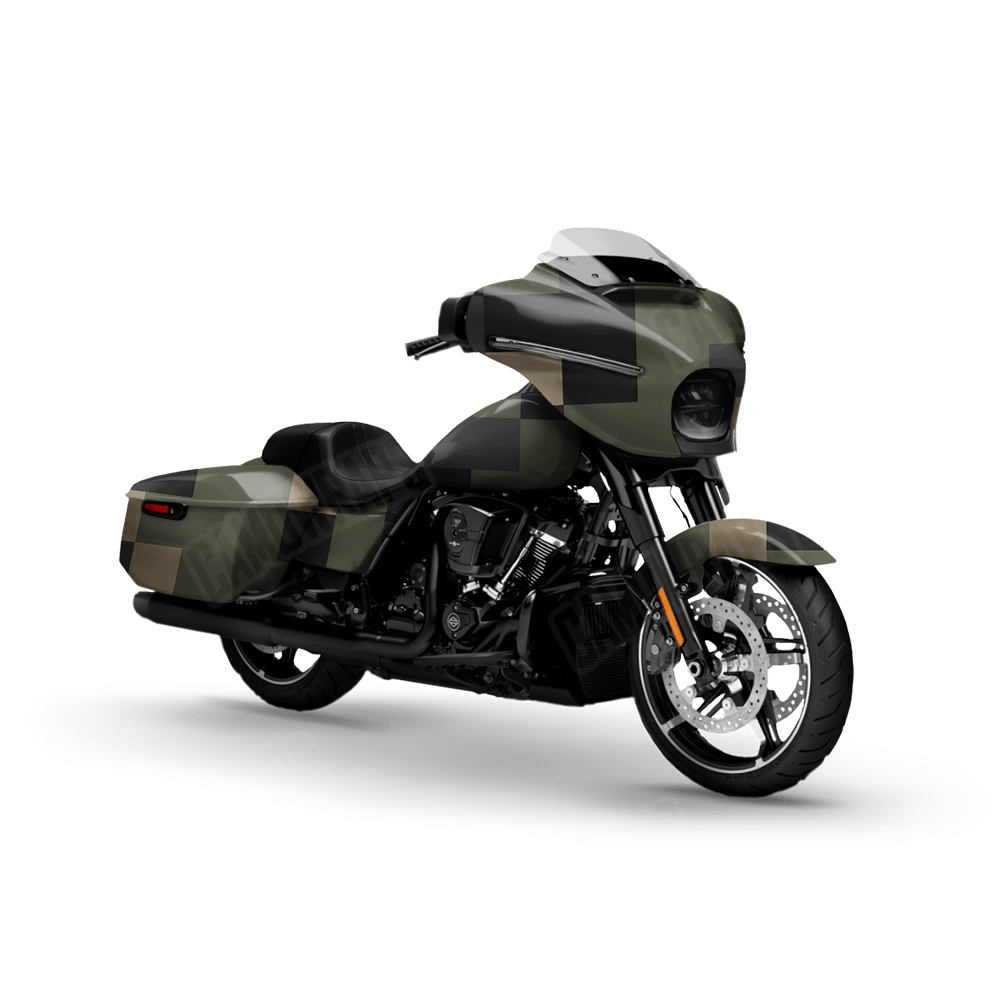 Pixel Militant Charcoal Motorcycle Wraps