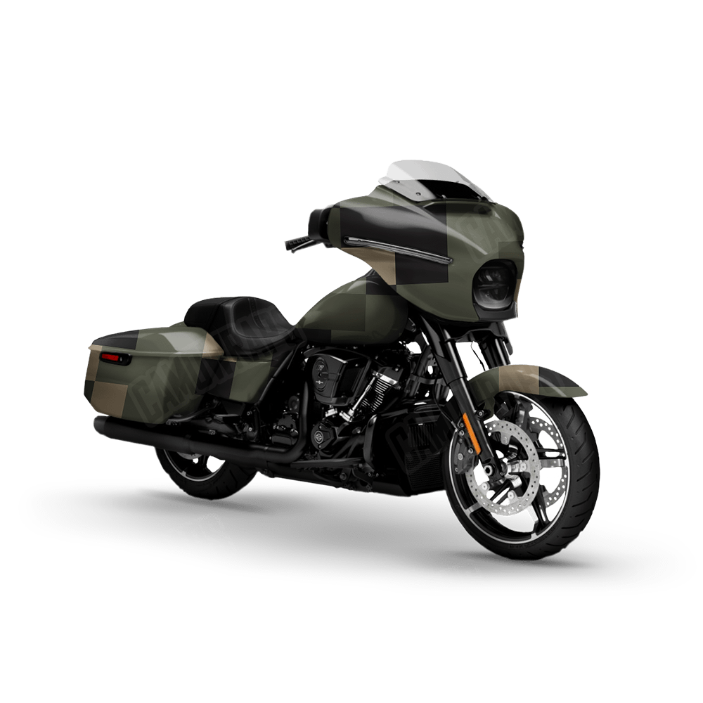 Pixel Militant Green Motorcycle Wraps