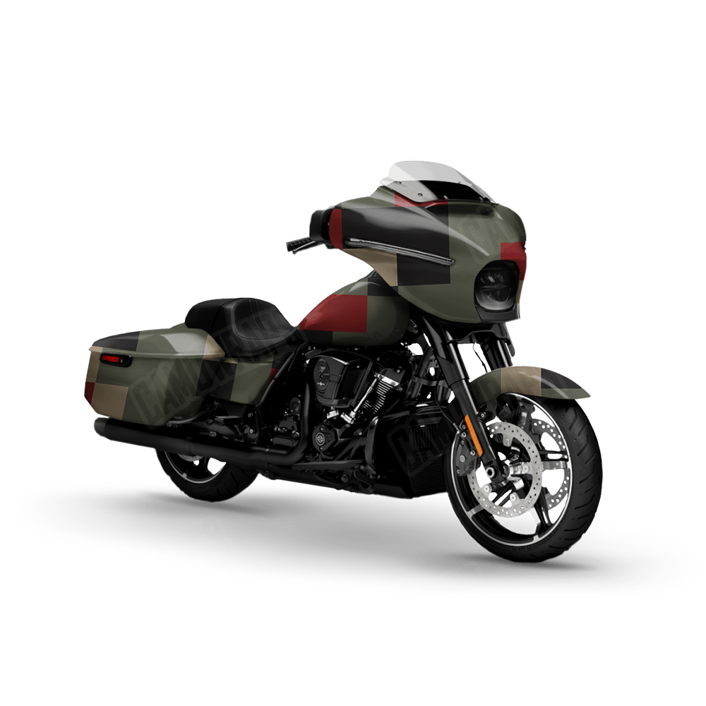 Pixel Militant Red Motorcycle Wraps