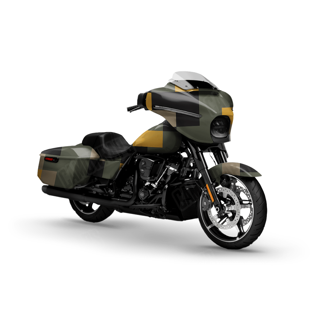 Pixel Militant Yellow Motorcycle Wraps
