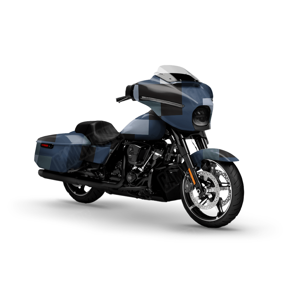 Pixel Navy Motorcycle Wraps