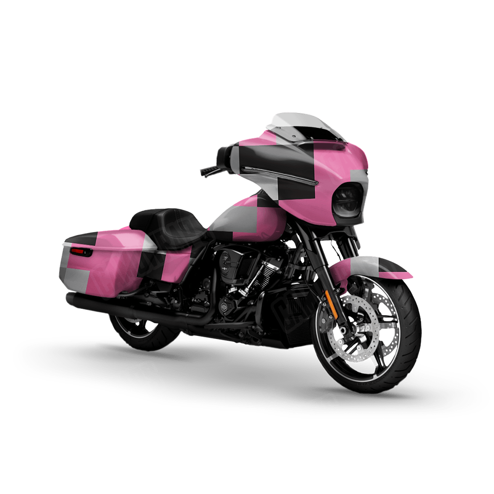 Pixel Pink Tiger Motorcycle Wraps