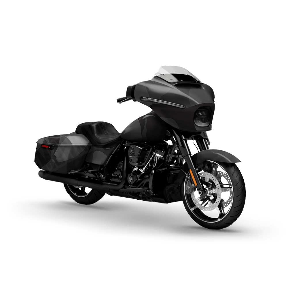 Jumbo Ragged Elite Black Motorcycle Camo Vinyl Wrap