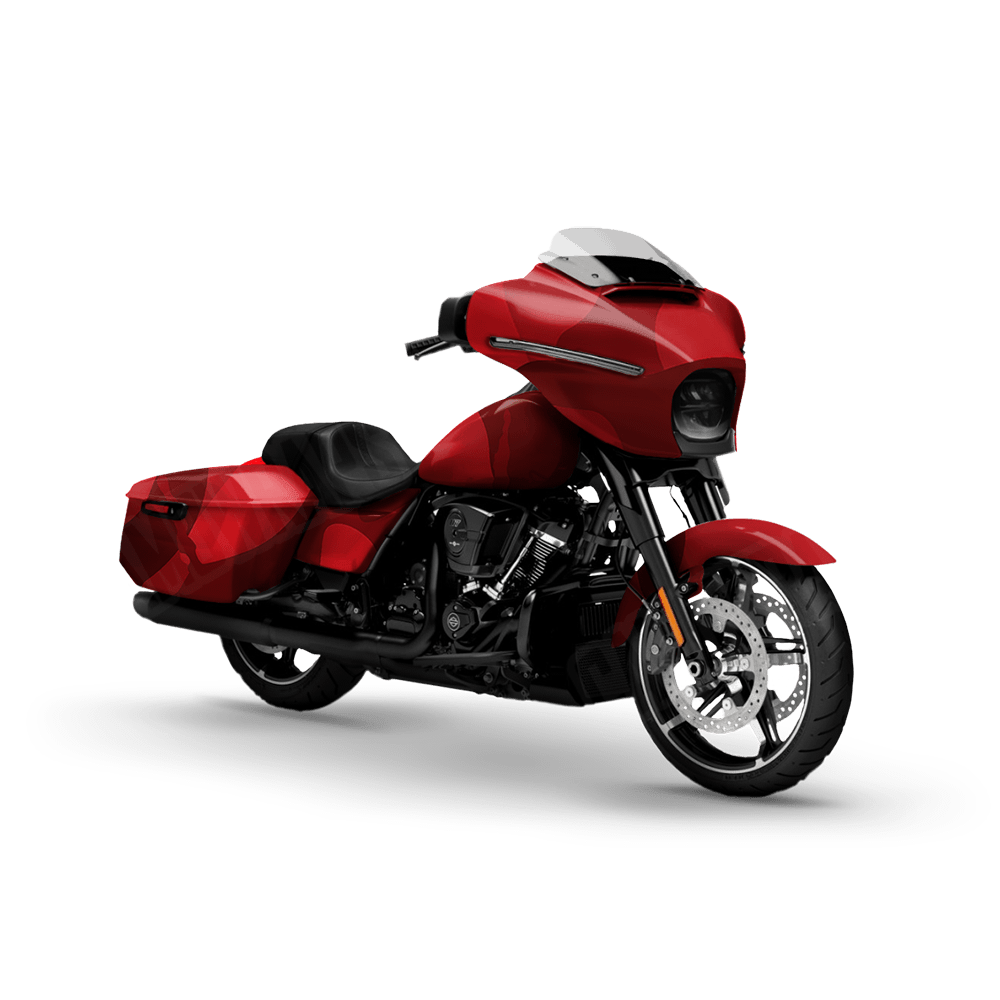 Jumbo Ragged Elite Red Motorcycle Camo Vinyl Wrap