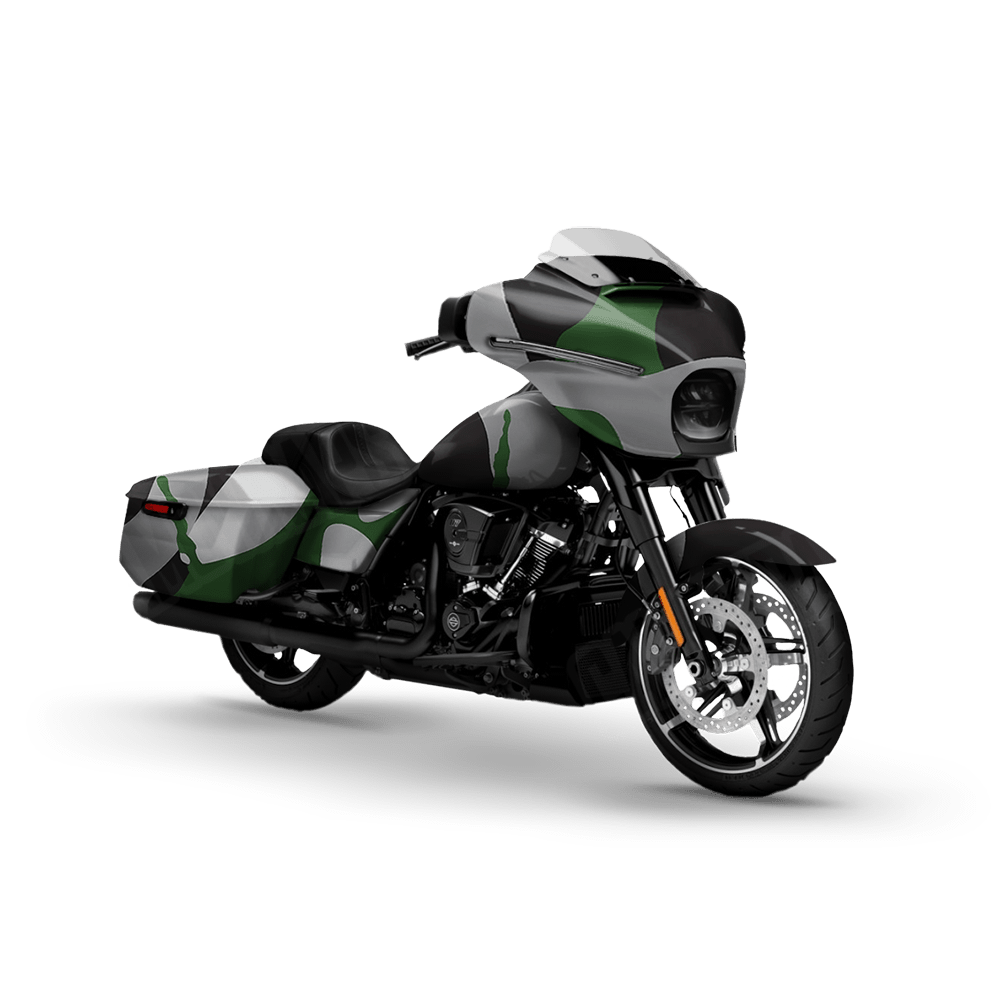 Jumbo Ragged Green Tiger Motorcycle Camo Vinyl Wrap