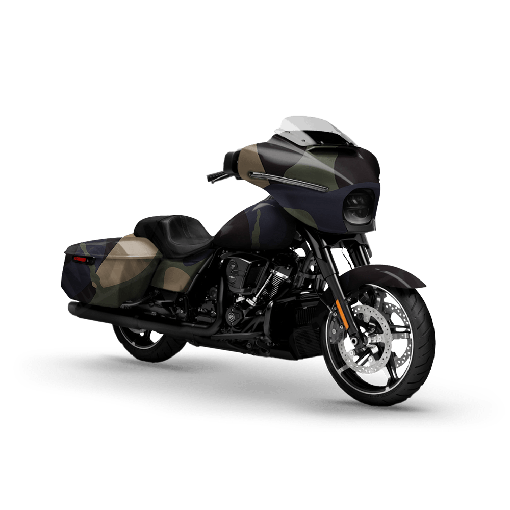 Jumbo Ragged Militant Blue Motorcycle Camo Vinyl Wrap