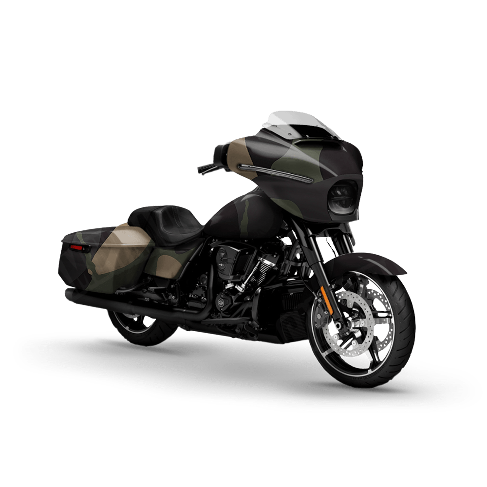Jumbo Ragged Militant Charcoal Motorcycle Camo Vinyl Wrap