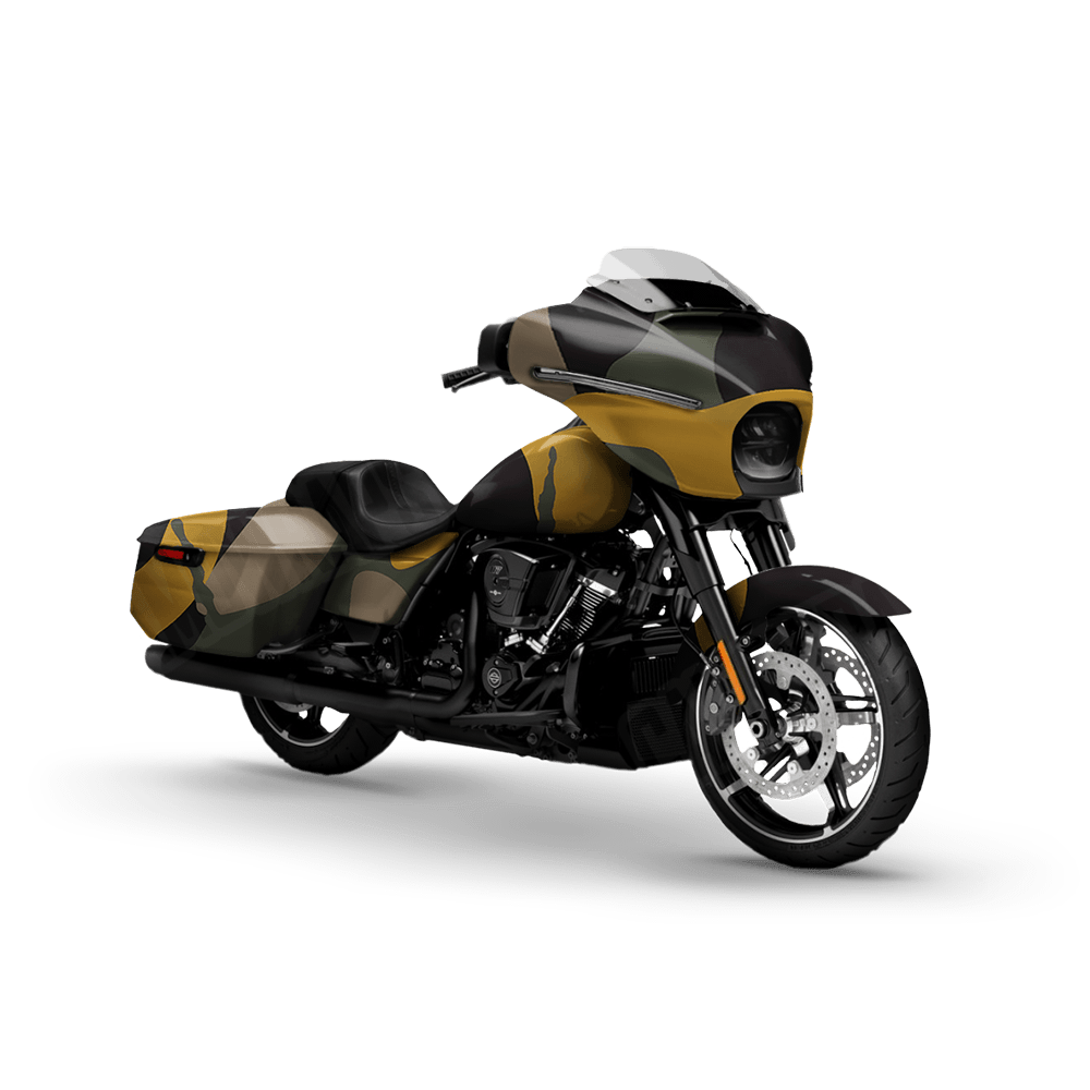 Jumbo Ragged Militant Yellow Motorcycle Camo Vinyl Wrap