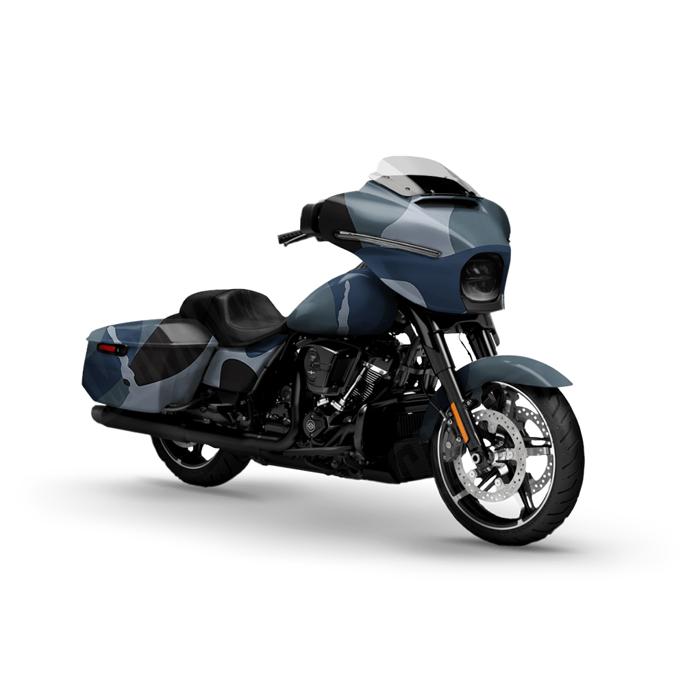Jumbo Ragged Navy Motorcycle Camo Vinyl Wrap