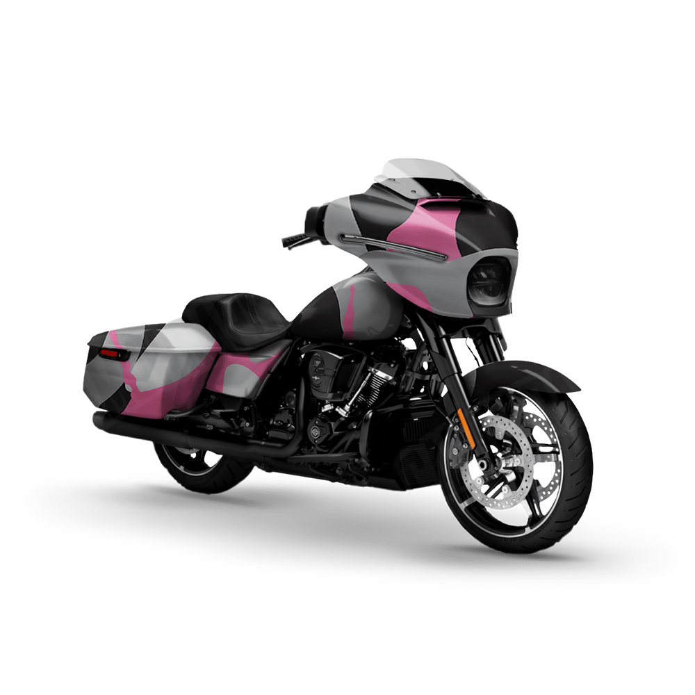 Jumbo Ragged Pink Tiger Motorcycle Camo Vinyl Wrap