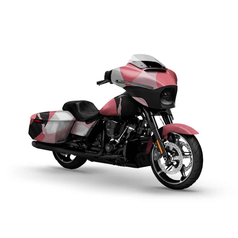 Jumbo Ragged Pink Motorcycle Camo Vinyl Wrap