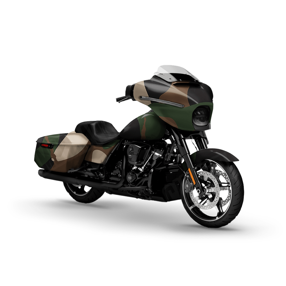 Jumbo Ragged Woodland Motorcycle Camo Vinyl Wrap