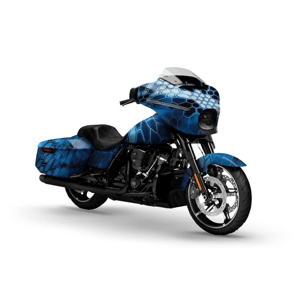 Kryptek Blue Lightning Motorcycle Camo Vinyl Wrap