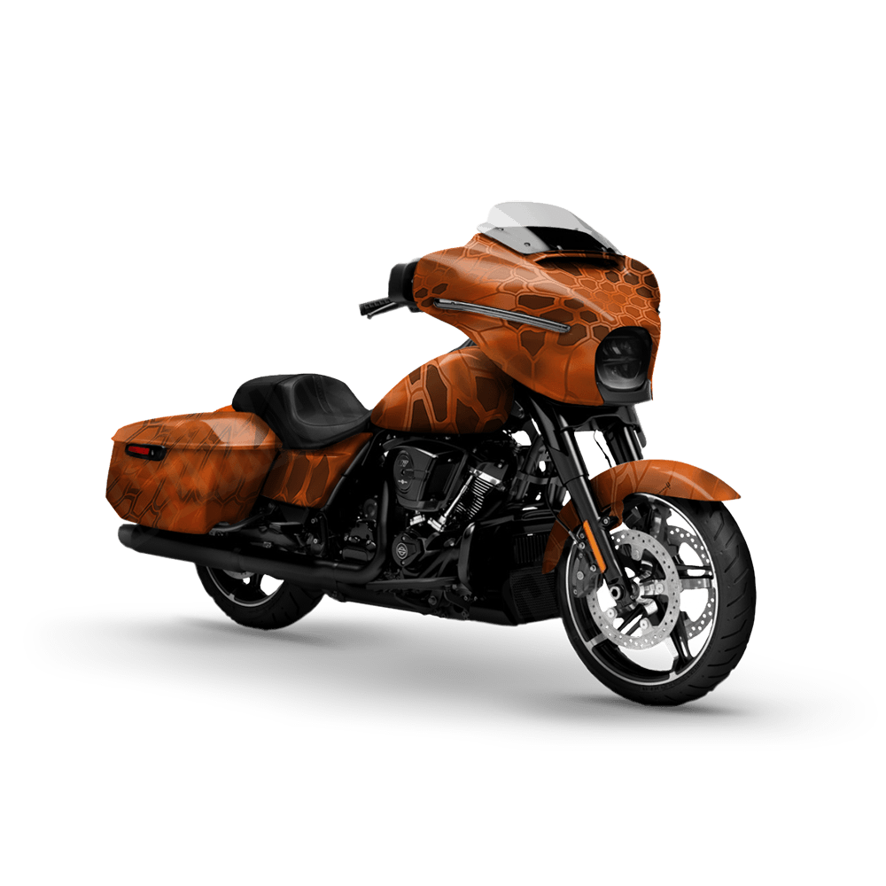 Kryptek Orange Motorcycle Camo Vinyl Wrap