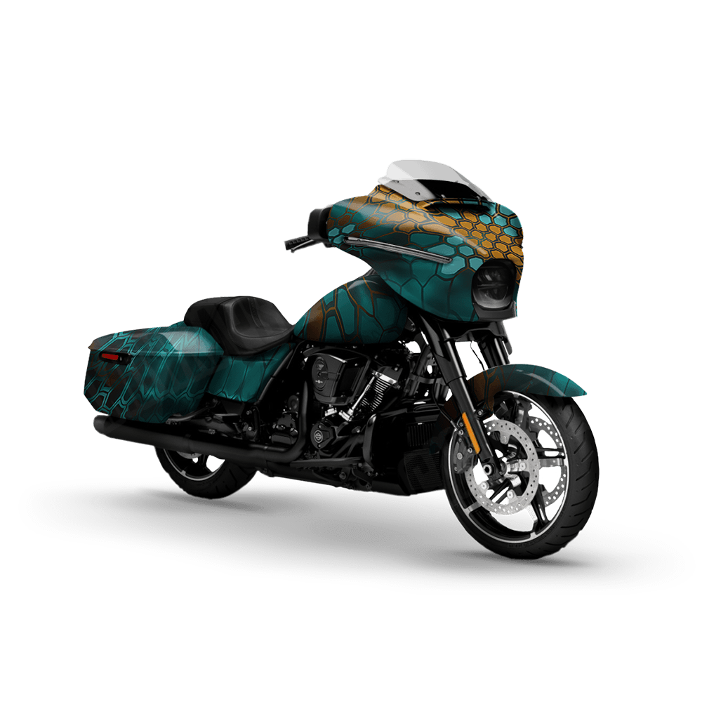 Kryptek Turquoise Motorcycle Camo Vinyl Wrap