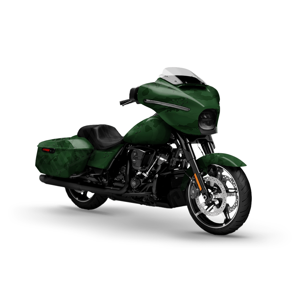 Large Battle Storm Elite Green Motorcycle Camo Vinyl Wrap