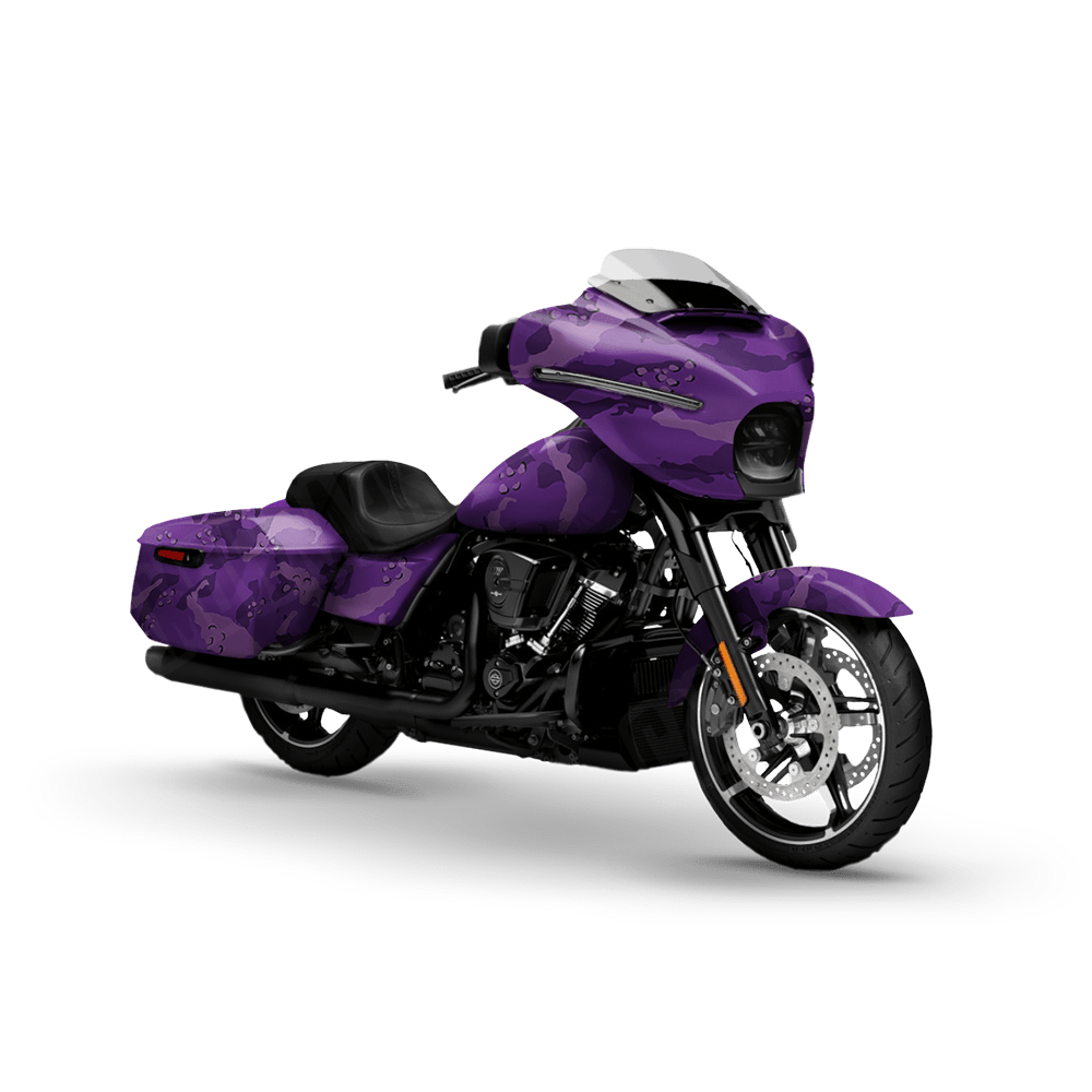 Large Battle Storm Elite Purple Motorcycle Camo Vinyl Wrap
