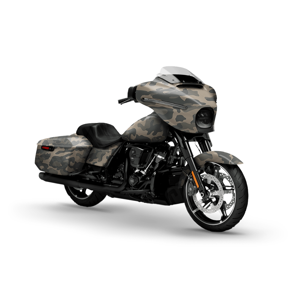 Large Classic Army Motorcycle Camo Vinyl Wrap