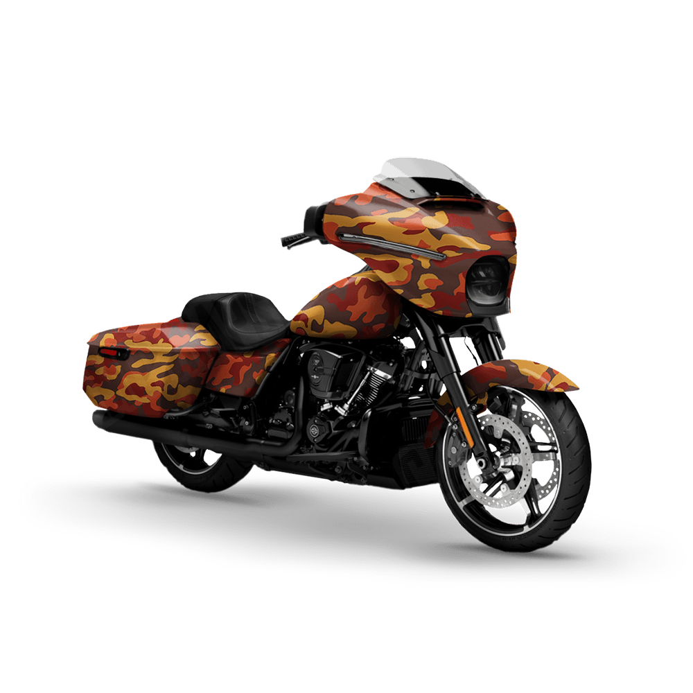 Large Classic Autumn Motorcycle Camo Vinyl Wrap