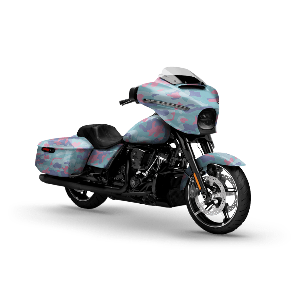 Large Classic Cotton Candy Motorcycle Camo Vinyl Wrap