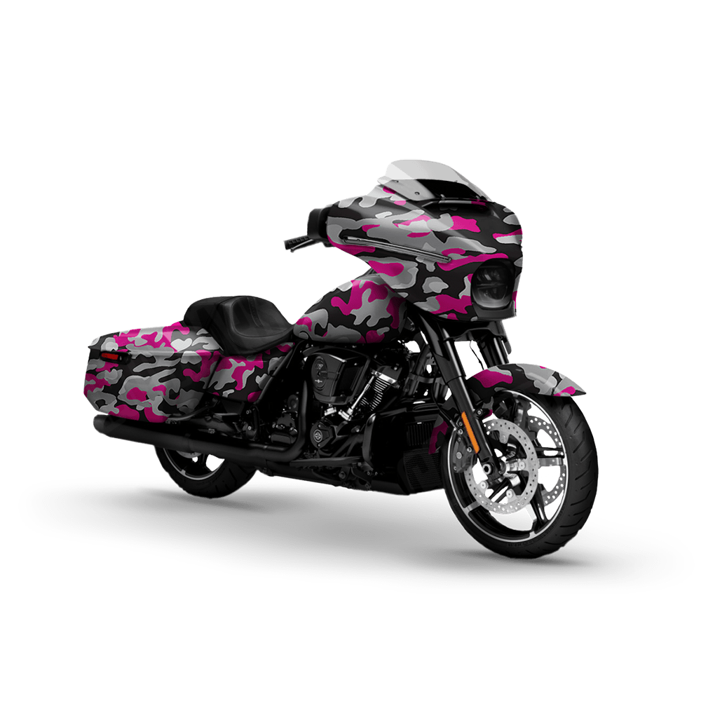 Large Classic Magenta Tiger Motorcycle Camo Vinyl Wrap