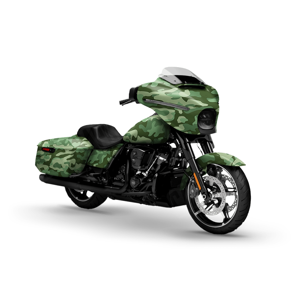 Large Classic Pistachio Motorcycle Camo Vinyl Wrap