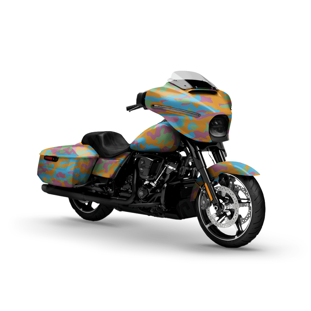 Large Classic Sherbert Motorcycle Camo Vinyl Wrap