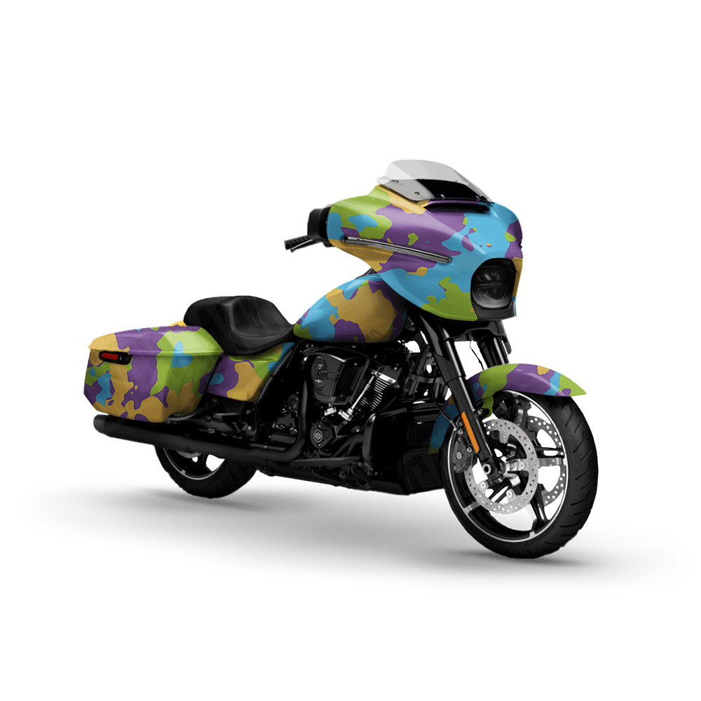 Large Cumulus Carnival Motorcycle Camo Vinyl Wrap