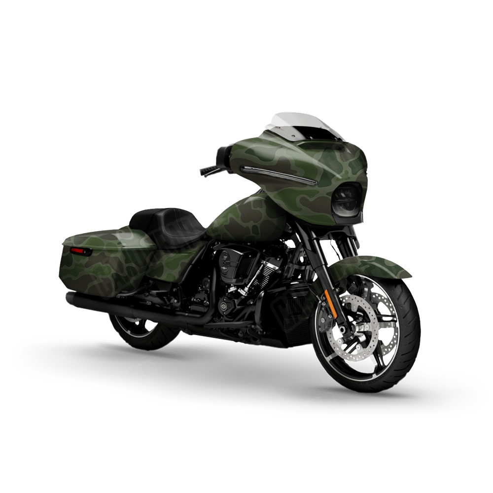 Old School Duck Army Dark Green Motorcycle Wraps