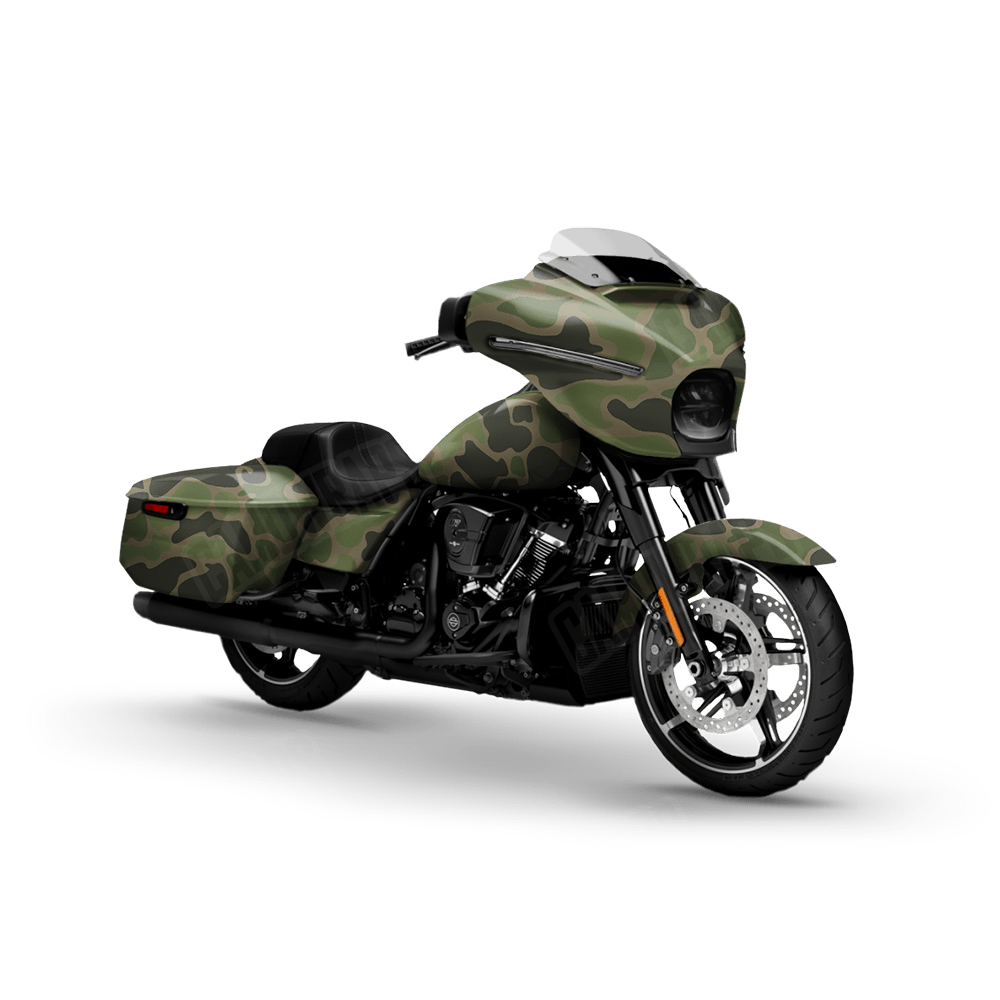 Old School Duck Army Green Motorcycle Wraps