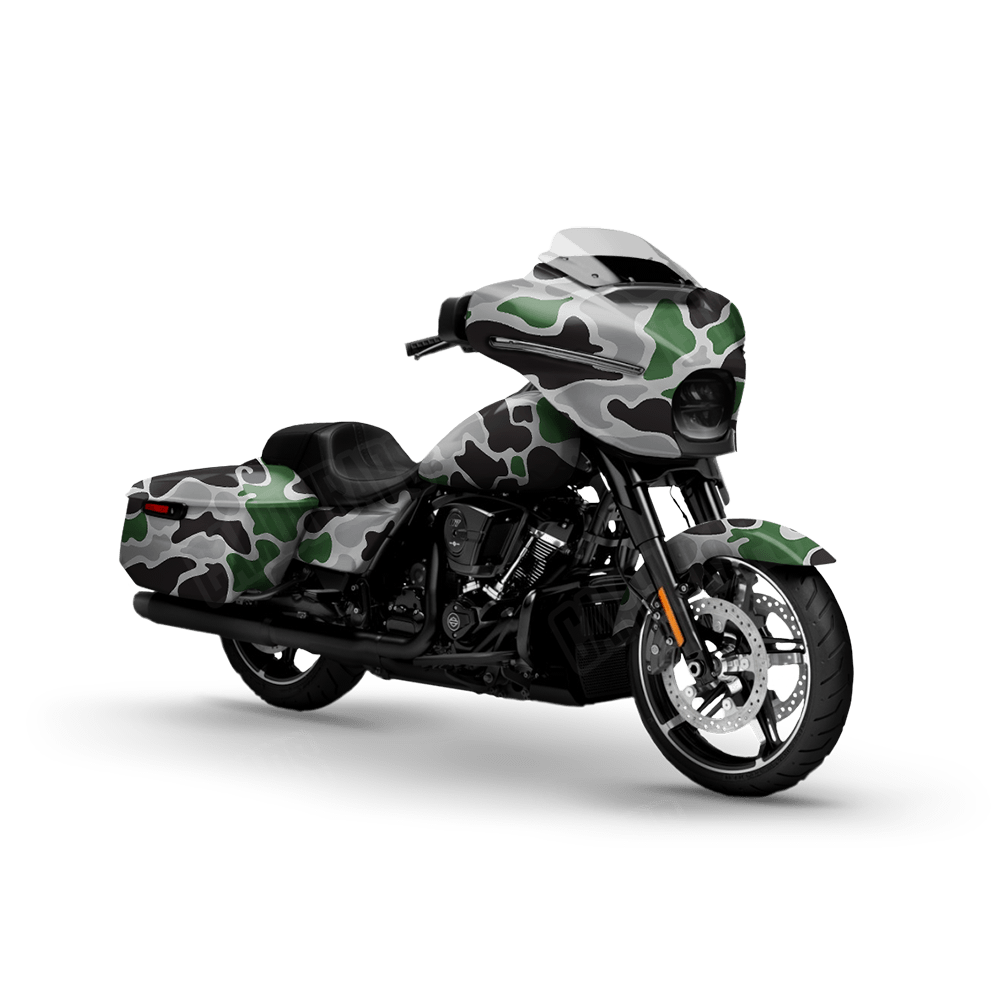Old School Duck Green Tiger Motorcycle Wraps