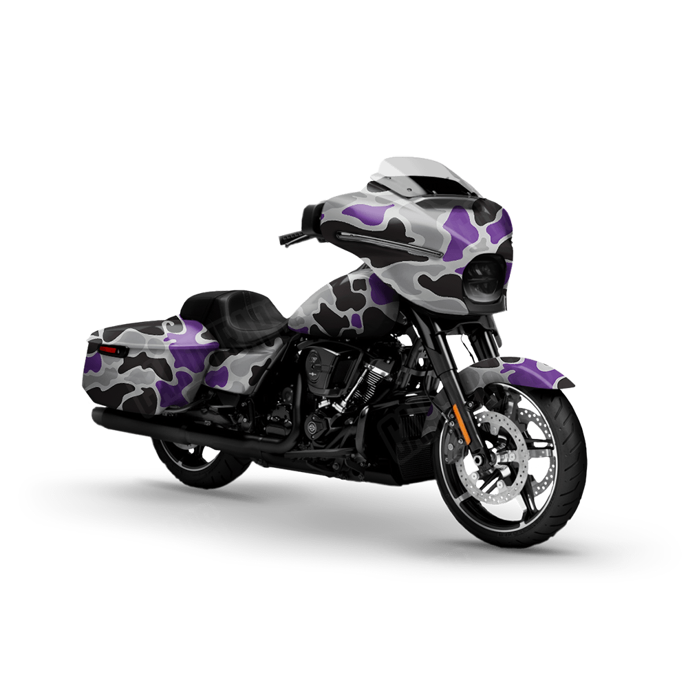 Old School Duck Purple Tiger Motorcycle Wraps