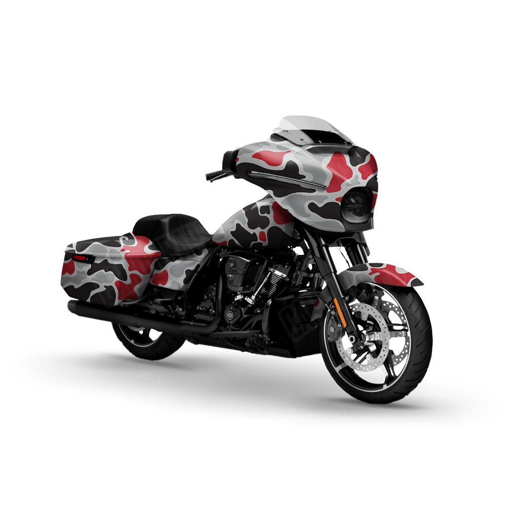Old School Duck Red Tiger Motorcycle Wraps