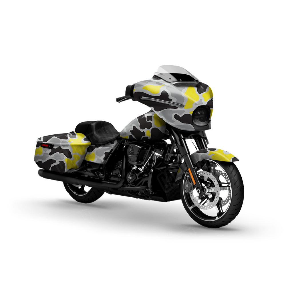 Old School Duck Yellow Tiger Motorcycle Wraps